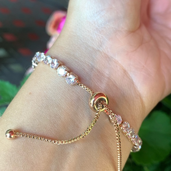 CZ Adjustable Tennis Bracelet - Picture 6 of 7